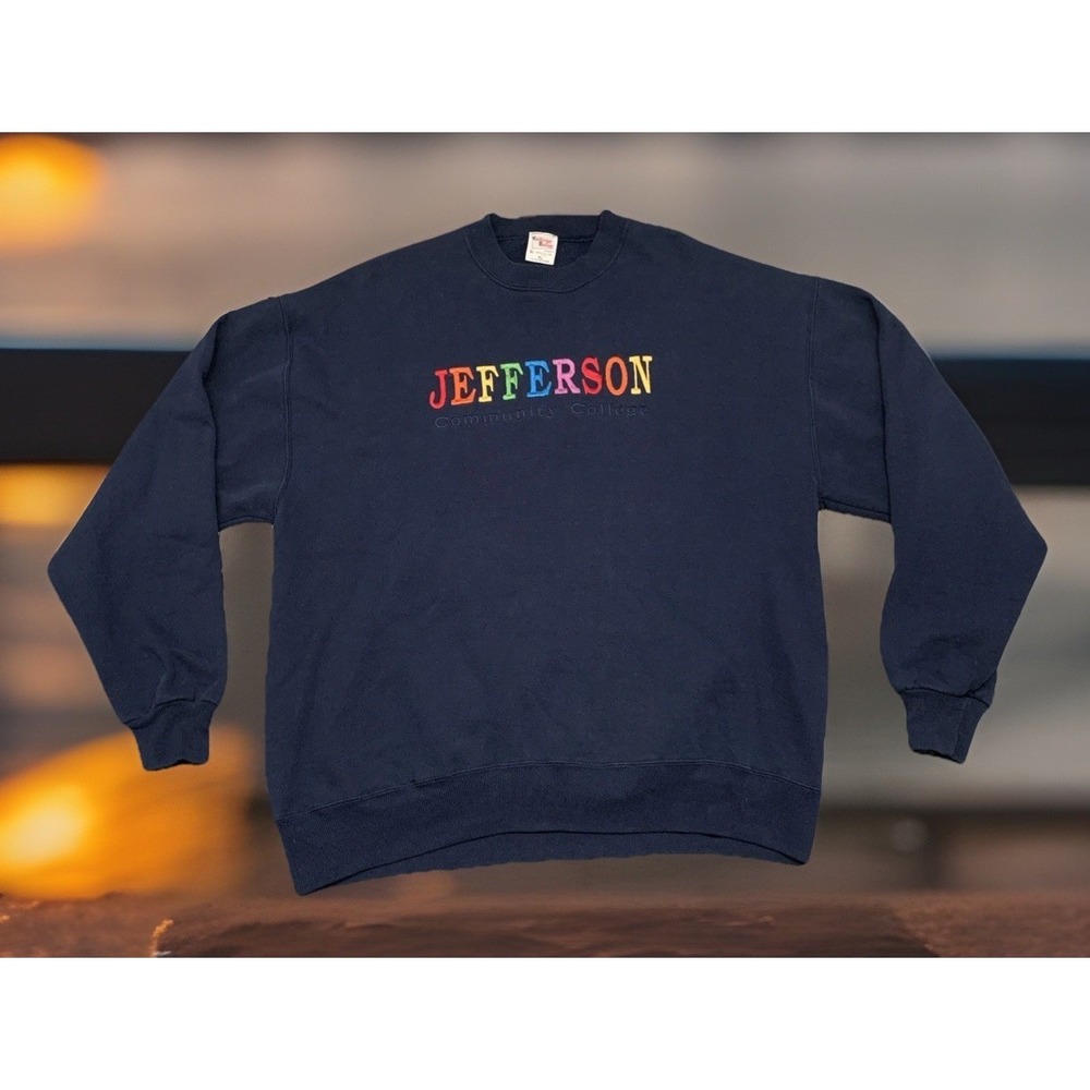 Vintage 1980s Jefferson Community College Crewneck Sweatshirt Men's XL USA Made